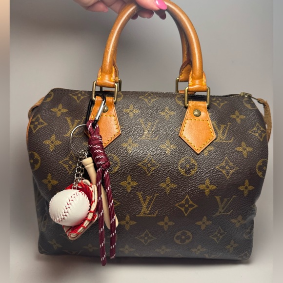 Baseball Themed Bag Charm/Keychain | Sports Purse Accessory with Bat & Glove - Picture 1 of 6